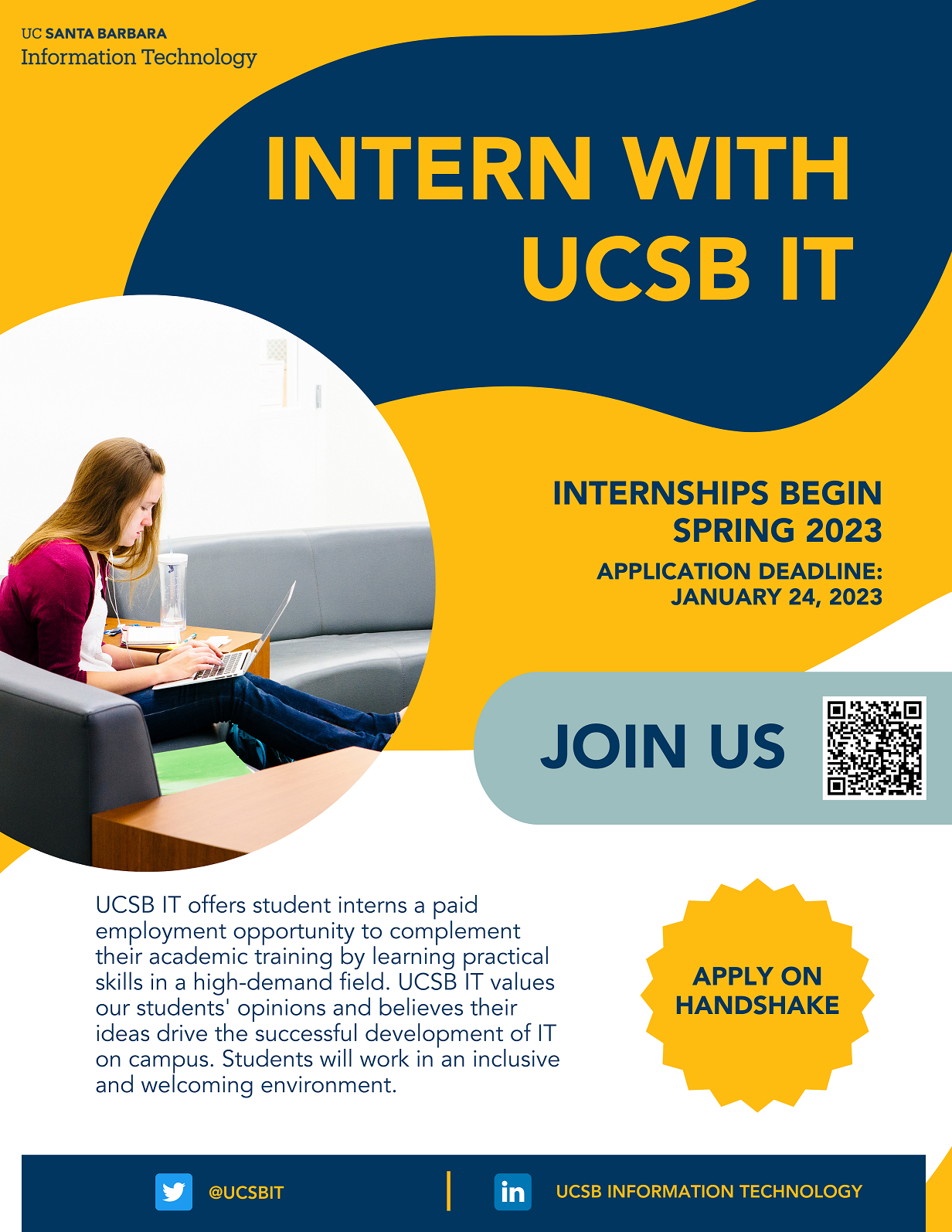 IT Internships Disabled Students Program   INTERN WITH UCSB IT   New Date 